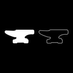 Anvil icon white color vector illustration flat style image set