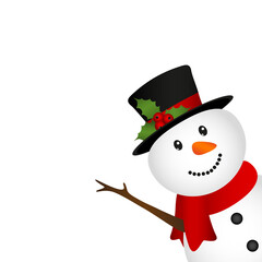 Christmas snowman on a white background. 