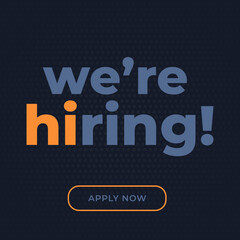 - **we are hiring ( positive )**
    - we are hiring modern, creative banner, design concept, social media template, marketing, advertising, and communication concept  with white text on a  blue backg