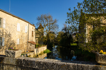 Fototapeta na wymiar Fources is an original round Bastide in the Department of Gers, France