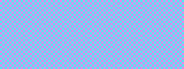Checkerboard banner. Cyan and Violet colors of checkerboard. Small squares, small cells. Chessboard, checkerboard texture. Squares pattern. Background.