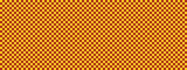 Checkerboard banner. Firebrick and Gold colors of checkerboard. Small squares, small cells. Chessboard, checkerboard texture. Squares pattern. Background.