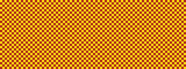 Checkerboard banner. Firebrick and Yellow colors of checkerboard. Small squares, small cells. Chessboard, checkerboard texture. Squares pattern. Background.