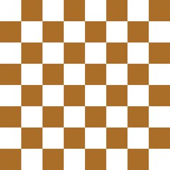 Checkerboard 8 by 8. Brown and White colors of checkerboard. Chessboard, checkerboard texture. Squares pattern. Background.