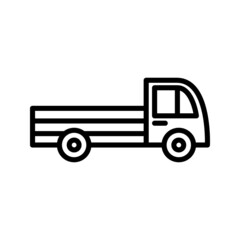  Hand drawn doodle cartoon lorry. Vector black outline car icon on white background