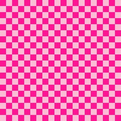Two color checkerboard. Pink and Deep pink colors of checkerboard. Chessboard, checkerboard texture. Squares pattern. Background.