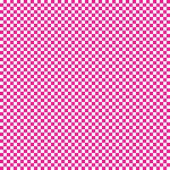 Checkerboard with very small squares. Deep pink and White colors of checkerboard. Chessboard, checkerboard texture. Squares pattern. Background.