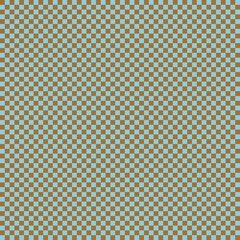 Checkerboard with very small squares. Sky blue and Brown colors of checkerboard. Chessboard, checkerboard texture. Squares pattern. Background.