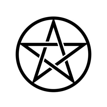 Pentacle glyph icon. Clipart image isolated on white background