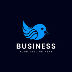 Bird logo very simple and modern. creative business company