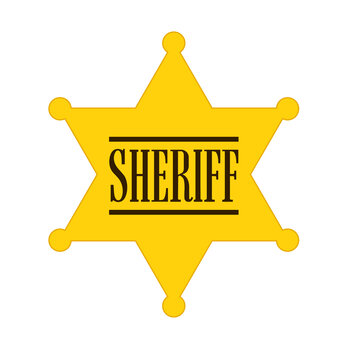 Sheriff star badge icon. Clipart image isolated on white background