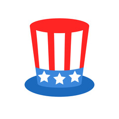 Uncle sam hat icon. Clipart image isolated on white background