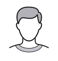 simple human male head outline