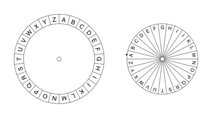 Cipher wheel template. Clipart image - obrazy, fototapety, plakaty