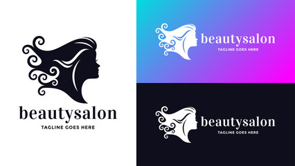 Beauty salon logo. Silhouette logo concept
