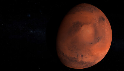 Planet Mars. Space exploration. Elements of this image furnished by NASA.