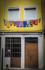 clothes hanging colors street