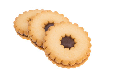 sandwich cookies with chocolate isolated