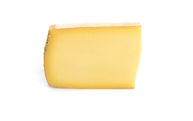 tranche fromage compté sur fond blanc