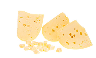 cheese cubes isolated