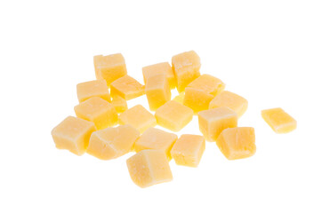 cheese cubes isolated