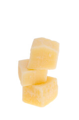 cheese cubes isolated