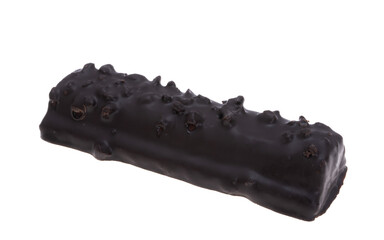 chocolate bar with milk filling isolated