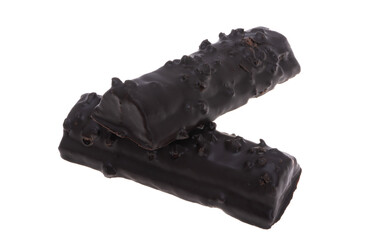 chocolate bar with milk filling isolated