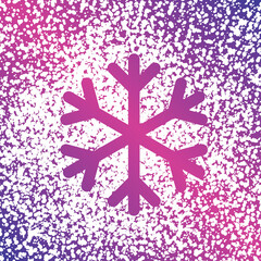 Obraz na płótnie Canvas snowflake cut out from white snow on blue red background - vector