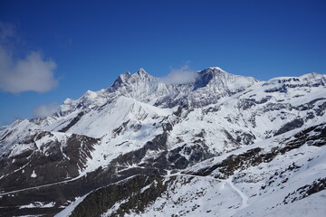 Fototapeta na wymiar Mountains with snow in Zermatt Switzerland