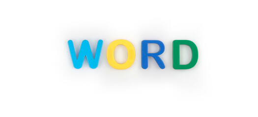 Word word made of letters isolated