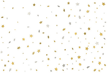 Christmas backgrounds with gold and silver 3d confetti.