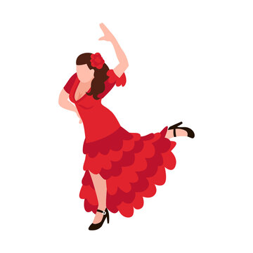 red dress flamenco dancer performing clip art preview