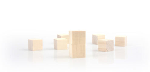 Stack wooden blocks from natural wood
