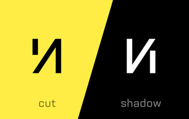 Set of Cyrillic letter I minimal logo icon design template elements