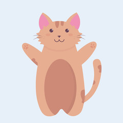 A cute cartoon adorable brown cat art
