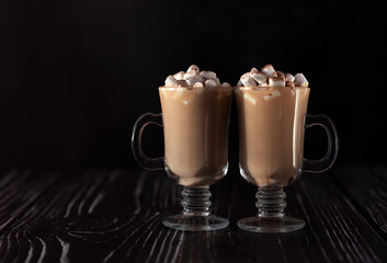 chocolate drinks with marshmallows