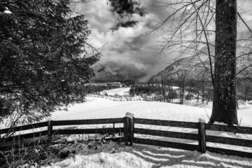 Winter in Bad Goisern am Hallst&auml;ttersee - Monochrom