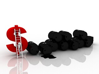 oil barrel with dollar 3d illustration
