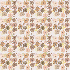 Abstract seamless beige gentle pattern with flowers