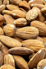 Close-up Almond. food background. Snack Fresh Nuts. Story format