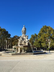 fountain in the park of palace