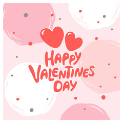 Valentine's day greeting card with hand written greeting lettering. Suitable for social media posts, banners design. Vector illustration.