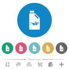 Oil canister with oiler flat round icons