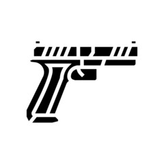 centerfire pistol glyph icon vector. centerfire pistol sign. isolated contour symbol black illustration