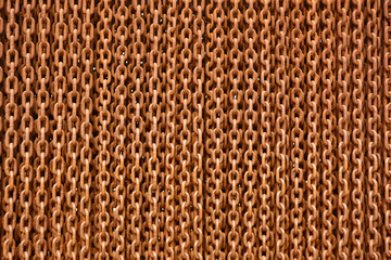 Several rusty chains background. Slavery symbol. Horizontal. Copy space