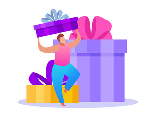 Man With Gift Composition