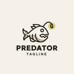 predator piranha minimalis vintage logo for brand and company restaurant