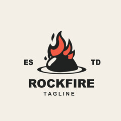 Rock fire vintage minimalist  logo for brand and company