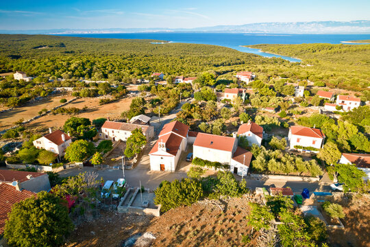 Punta Kriza village on Cres island aerial view